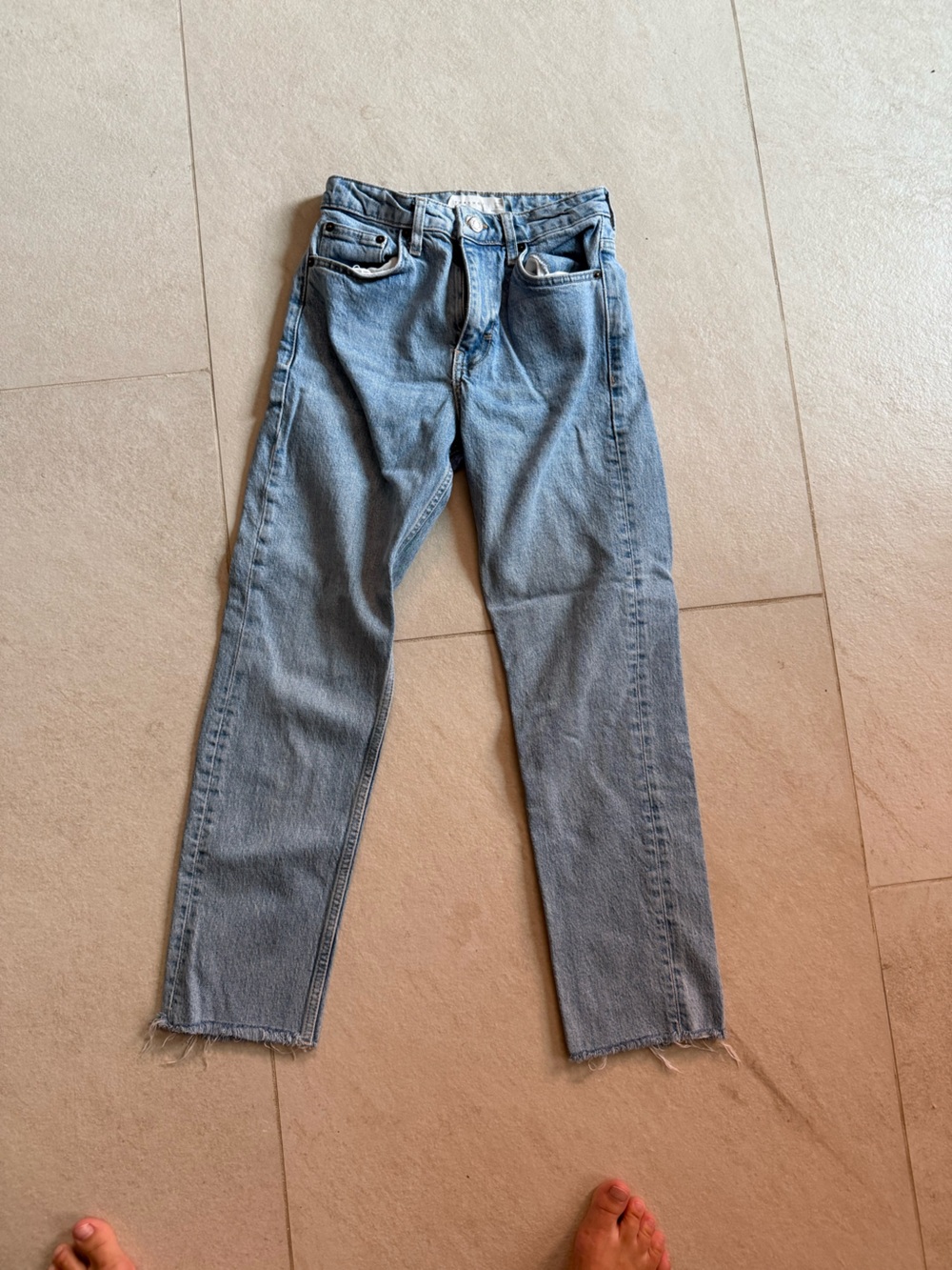 Classic Womens Light Blue Straight-Leg Jeans